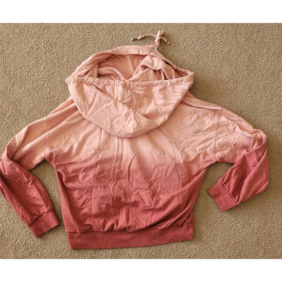 Young, Fabulous, & Broke Hoodie Women's Terra Cotta Ombre‎ Cowl Neck Size Medium - Picture 5 of 10